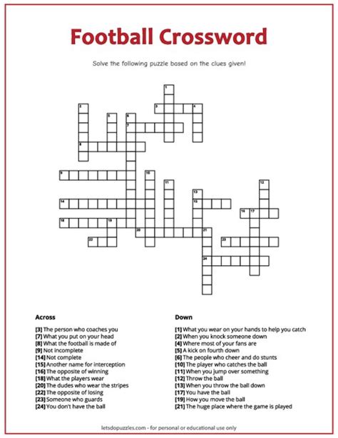 clue football|free football crossword puzzles.